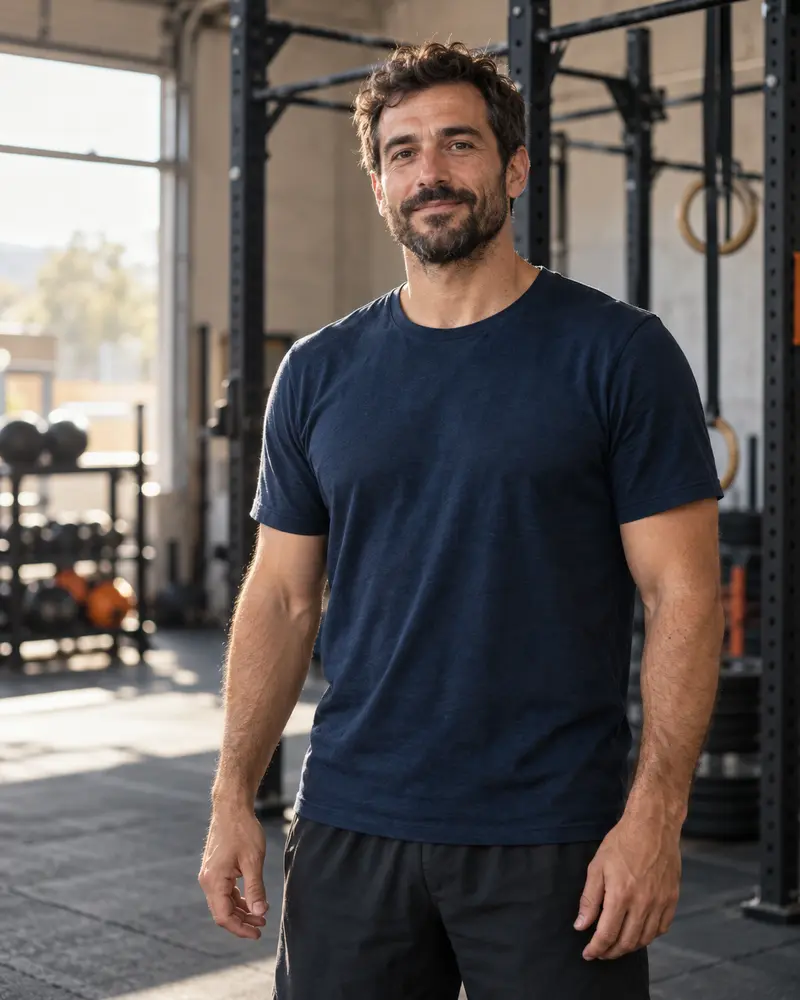 The owner of a box stands by the pull-up rig.